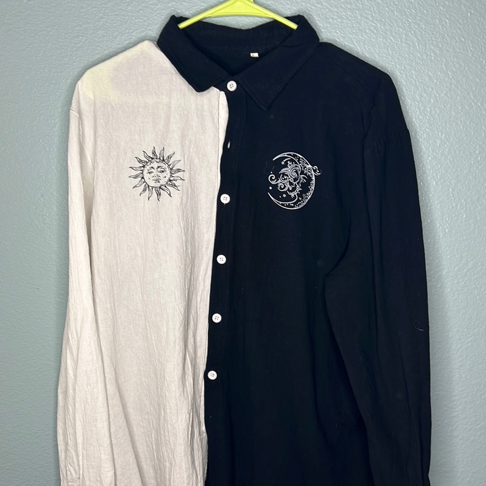 sun and moon button up
